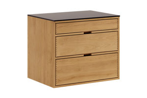 Hell geölt Schreiner Unter Schrank mit Griffliste