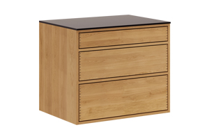 Hell geölt Schreiner Unter Schrank mit push